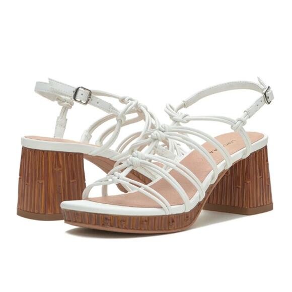 Lucky Brand‎ Women's White Bassie Block Heels Strappy Sandals Size 10M - Picture 2 of 14